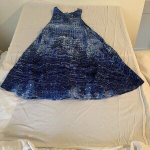 BeachLunchLounge Blue & White Abstract Ikat Sleeveless Dress - Size Small